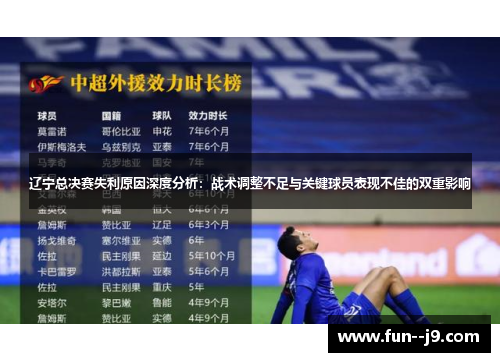 辽宁总决赛失利原因深度分析：战术调整不足与关键球员表现不佳的双重影响